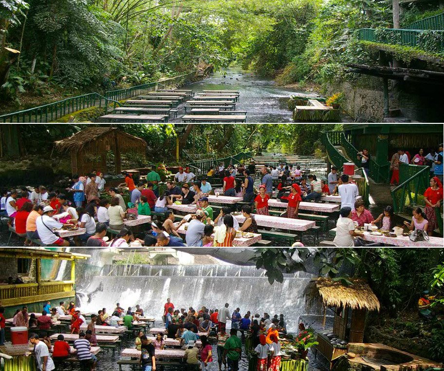 Ресторан в водопаде на вилле «Эскудеро»